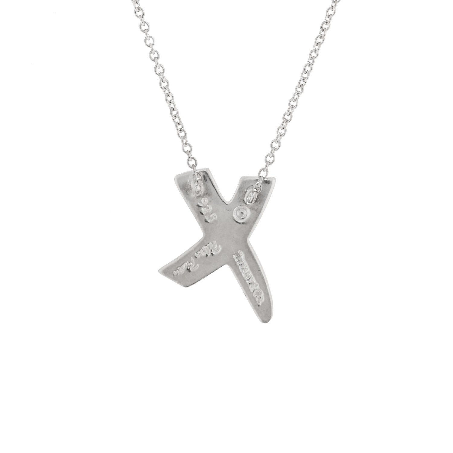 Tiffany Sterling Silver Paloma Picasso Graffiti X Pendant Necklace 5 of 5