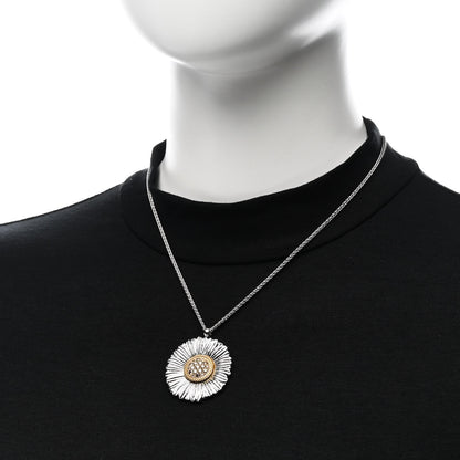 Buccellati Sterling Silver Vermeil Fancy Diamond Blossom Pendant Necklace 2 of 7
