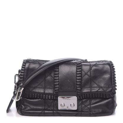 Christian Dior Lambskin Cannage Ruffle New Lock Flap Black 1 of 11