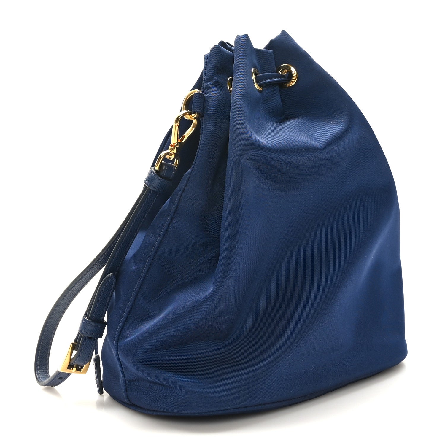 Prada Saffiano Tessuto Nylon Bucket Wristlet Royal 3 of 8