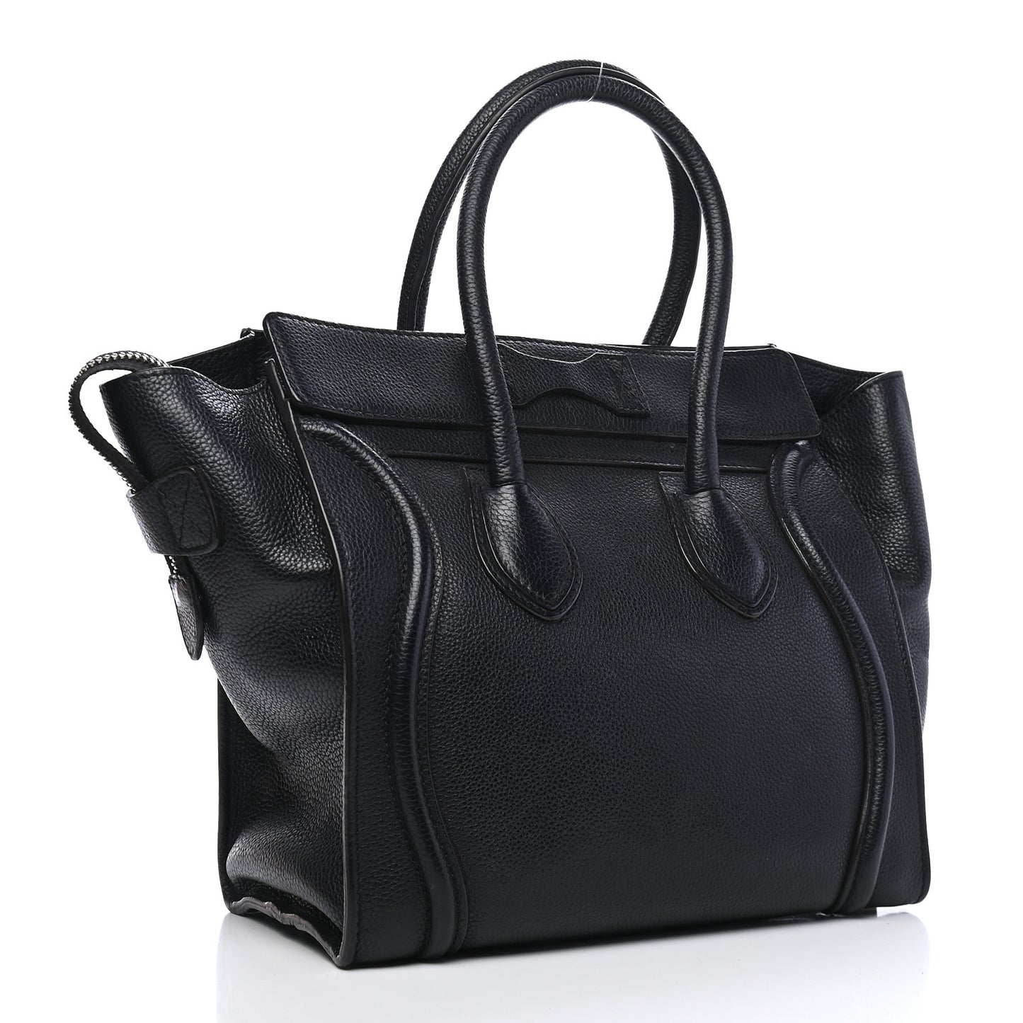 Drummed Calfskin Micro Luggage Black