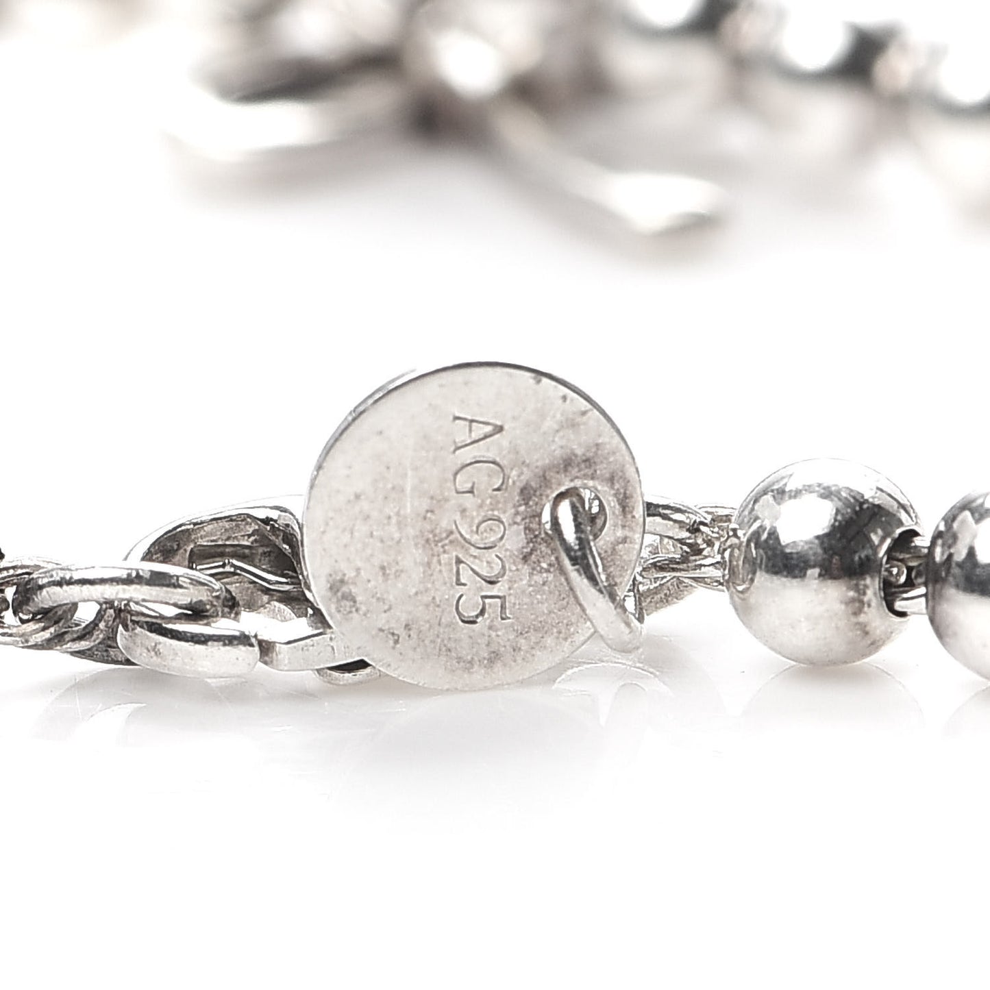 Sterling Silver 4mm Bow Bead Bracelet