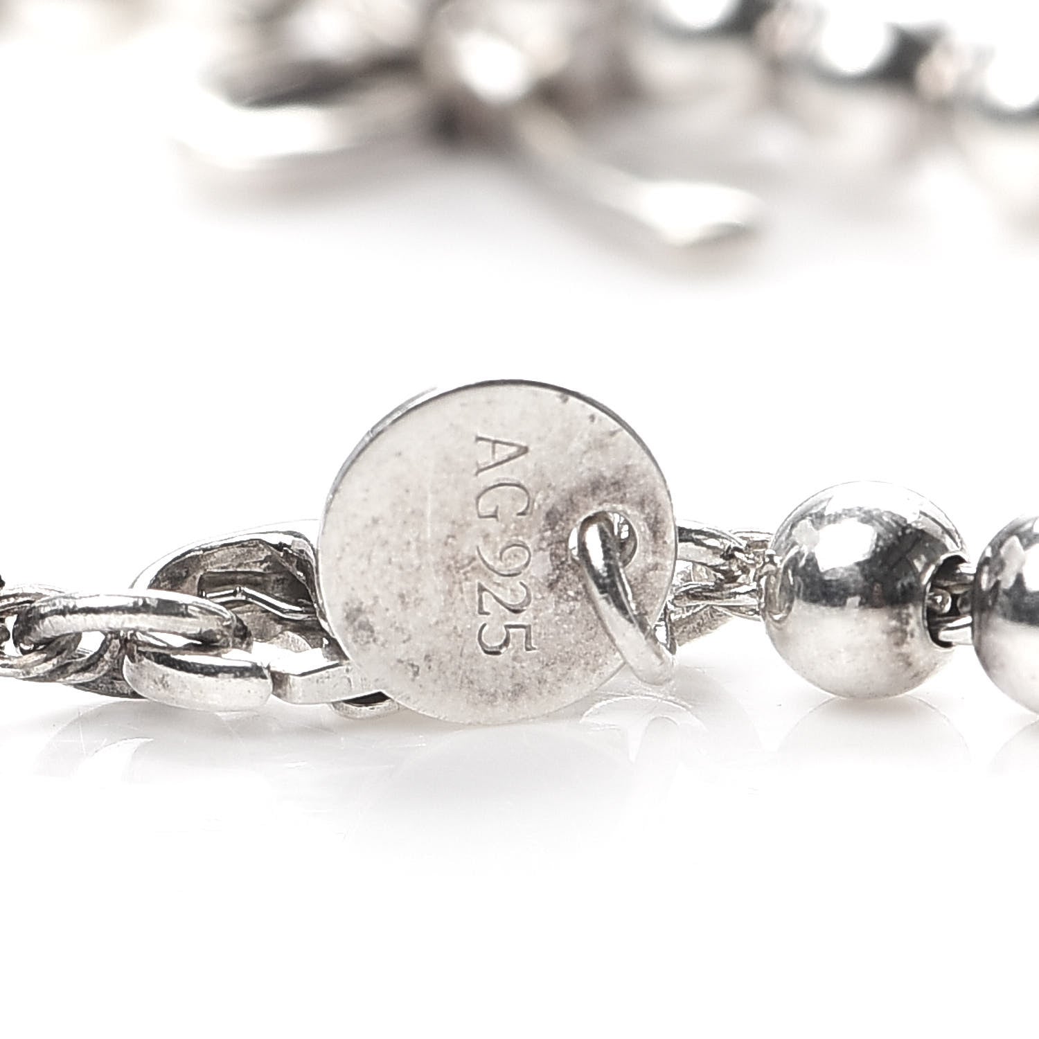 Tiffany Sterling Silver 4mm Bow Bead Bracelet 5 of 6
