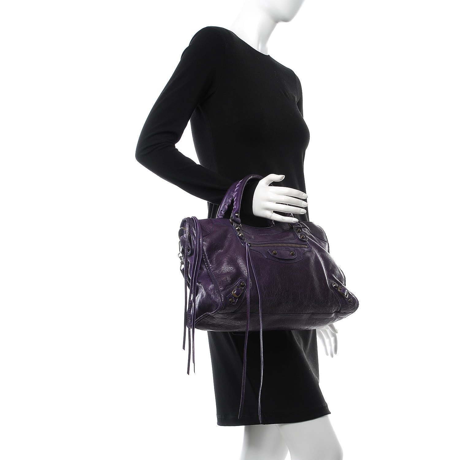 Balenciaga Chevre Classic Hardware City Eggplant 3 of 13
