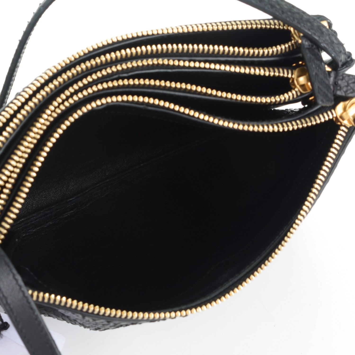 Celine Python Small Trio Crossbody Bag Black 7 of 9