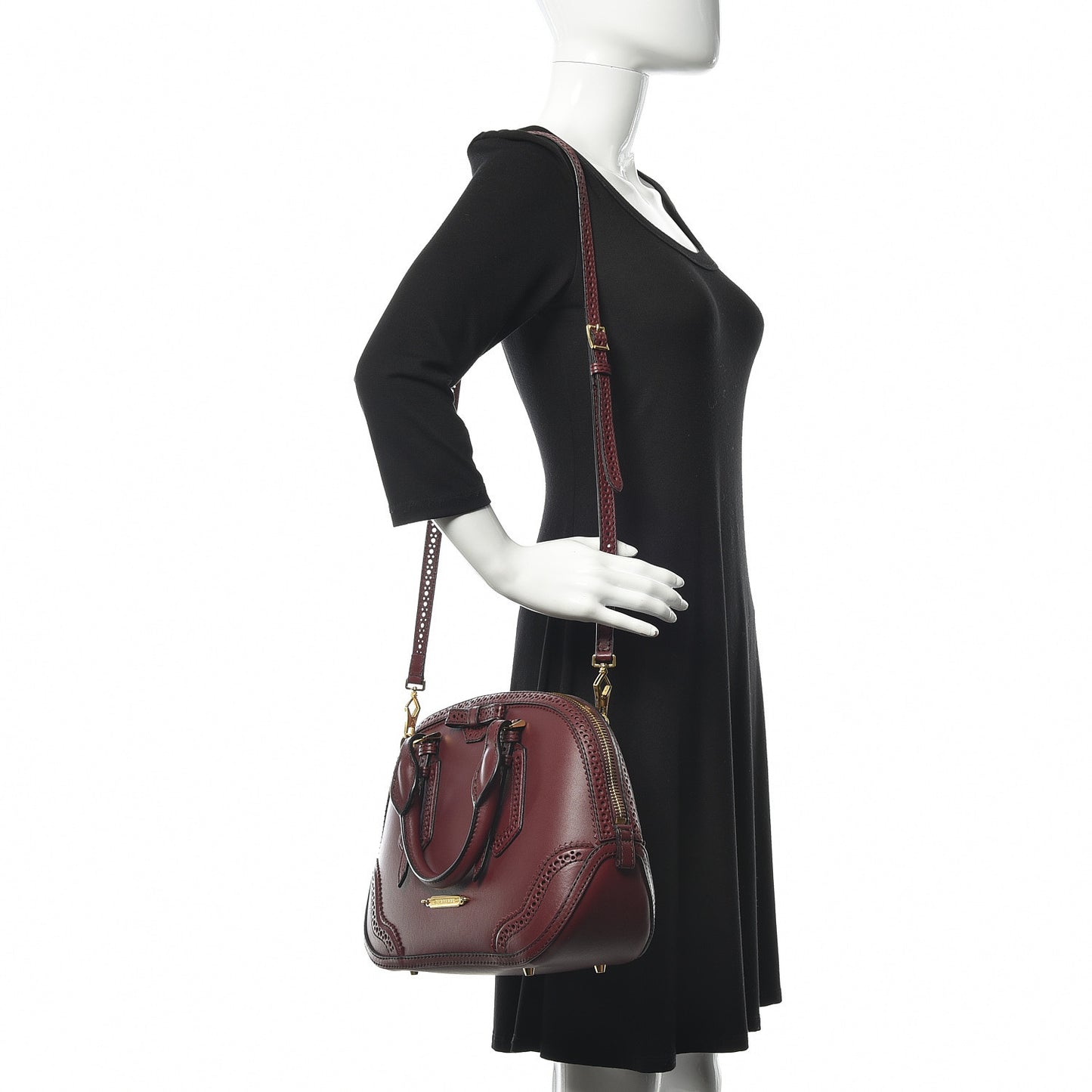 Calfskin Small Orchard Bowling Bag Burgundy Red