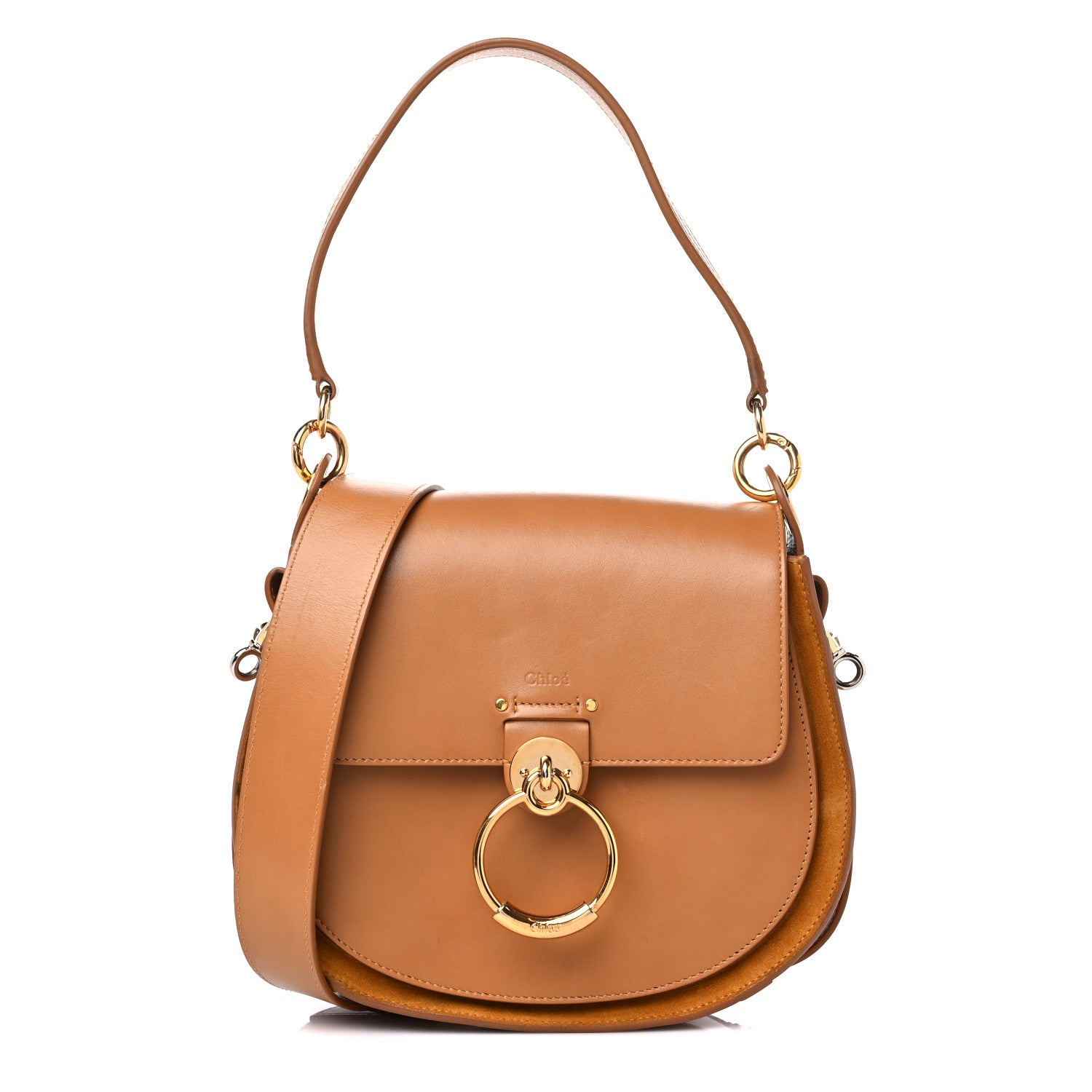 Chloe Calfskin Suede Large Tess Bag Autumnal Brown 1 of 14