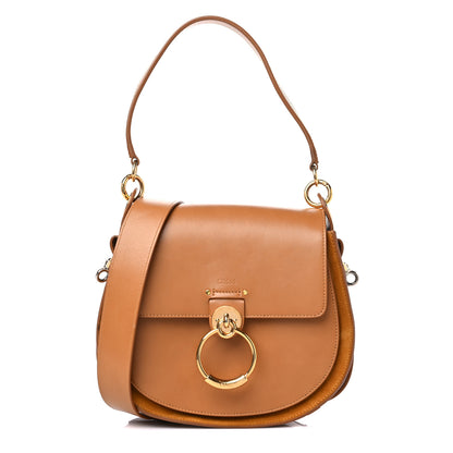 Chloe Calfskin Suede Large Tess Bag Autumnal Brown 1 of 14