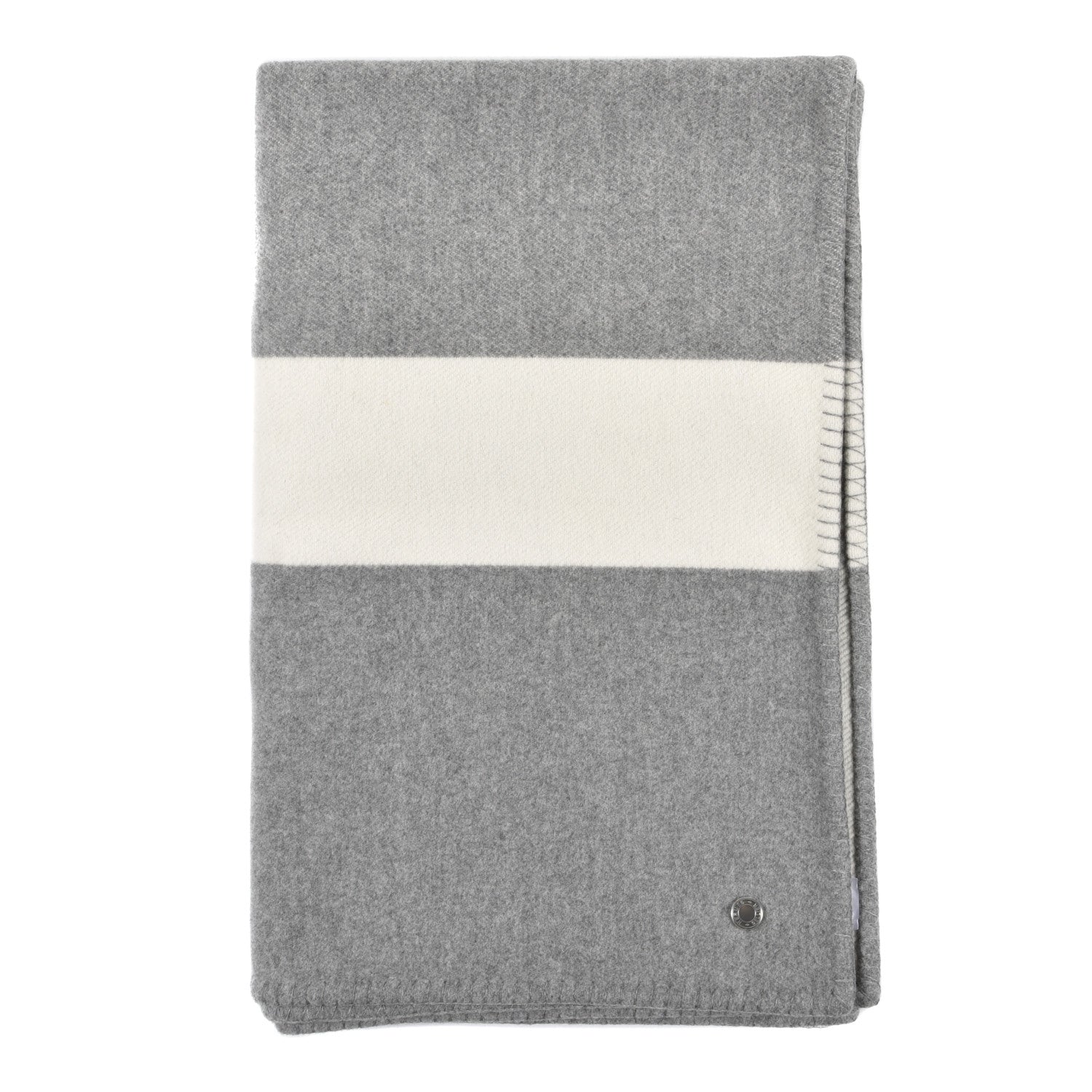 Hermes Wool Cashmere Avoine Blanket Craie Gris 1 of 4