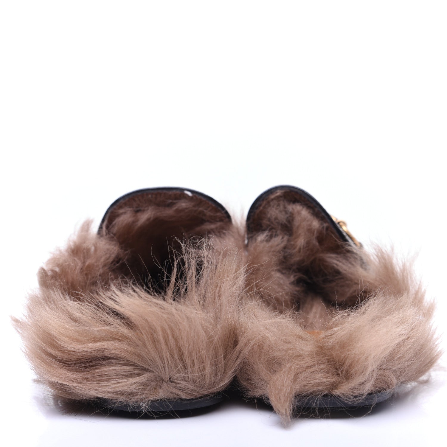 Gucci Patent Fur Womens Princetown Slippers 37.5 Black 7 of 10