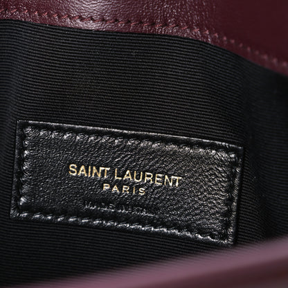 Saint Laurent Patent Calfskin Monogram Uptown Clutch Dark Red Wine 6 of 7