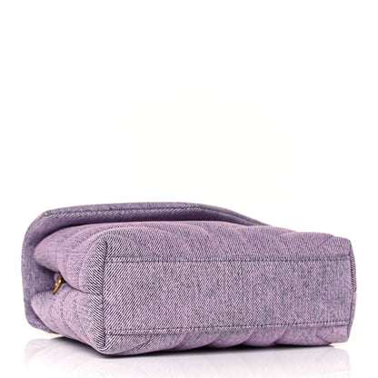 Saint Laurent Denim Y Quilted Monogram Toy Loulou Crossbody Bag Bleached Lilac 2 of 9