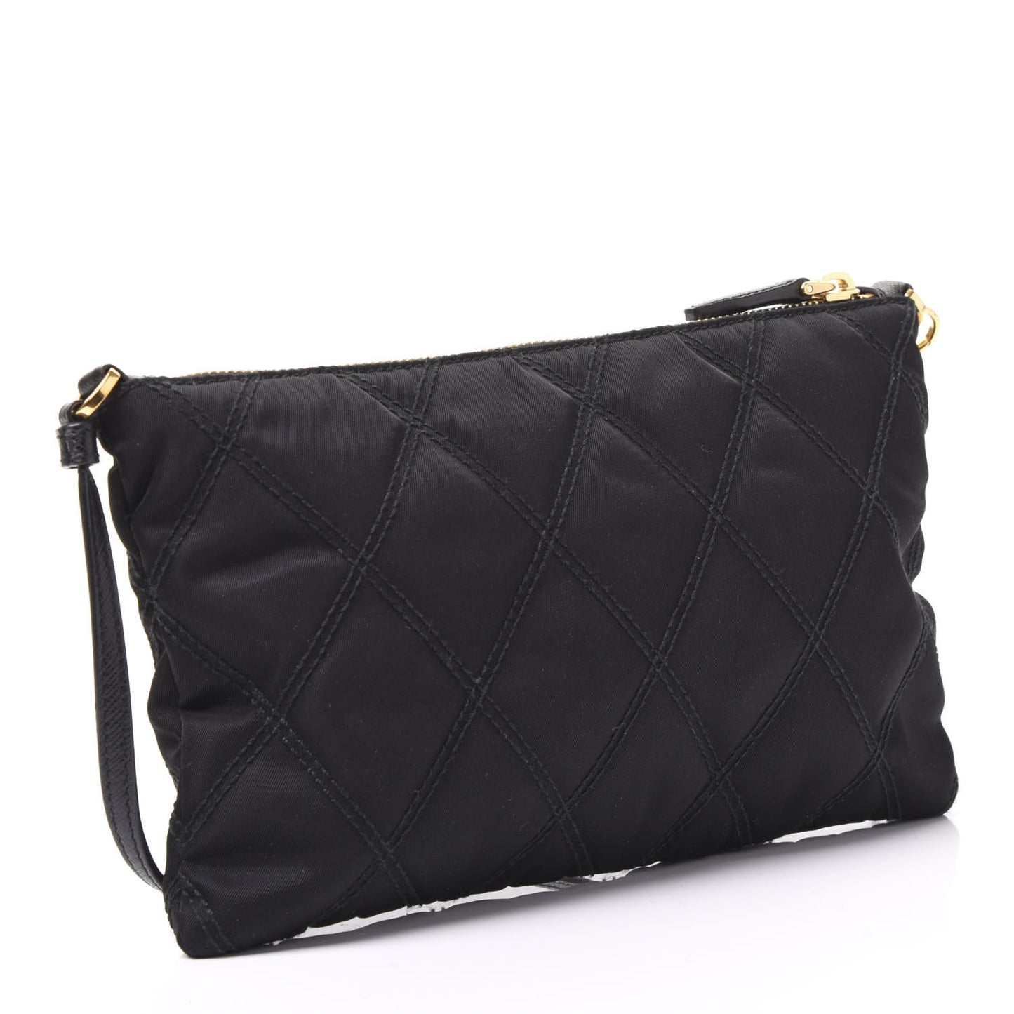 Tessuto Nylon Quilted Pochette Bag Black
