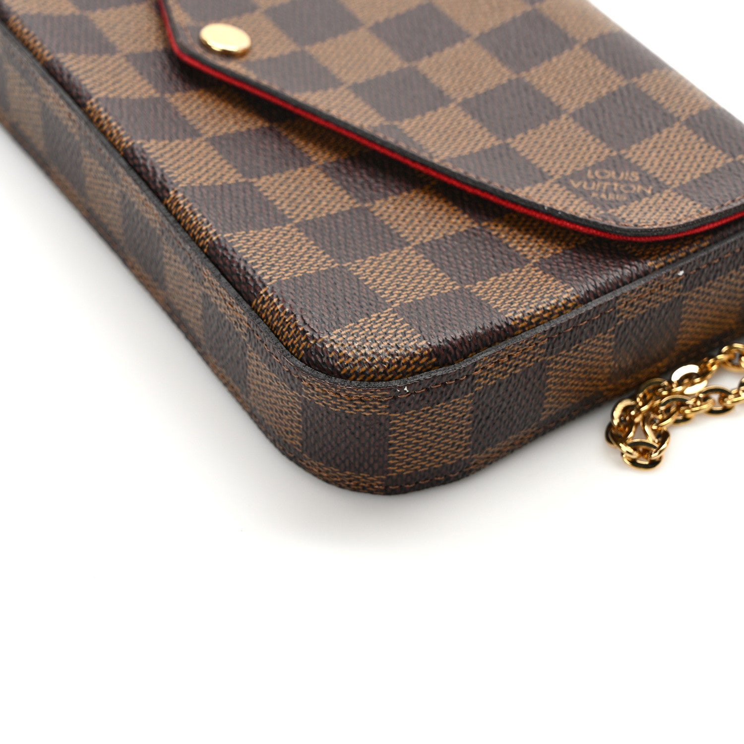 Louis Vuitton LOUIS VUITTON Damier Ebene Pochette Felicie Chain Wallet 12 of 15