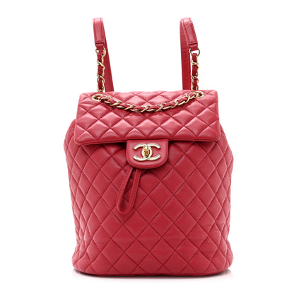Chanel Lambskin Quilted Small Urban Spirit Backpack Dark Pink 1 of 10