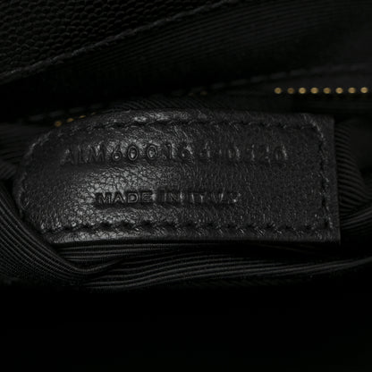 Saint Laurent Grain De Poudre Textured Mixed Matelasse Large Triquilt Monogram Satchel Black 7 of 10