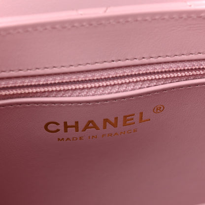 Chanel Shiny Aged Calfskin Quilted Nano Kelly Shopper Pink 6 of 11