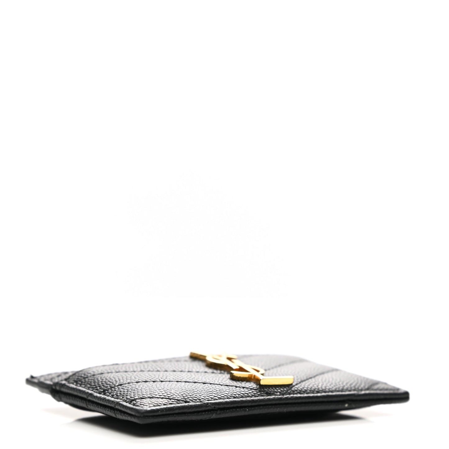 Grain De Poudre Matelasse Chevron Monogram Credit Card Case Black