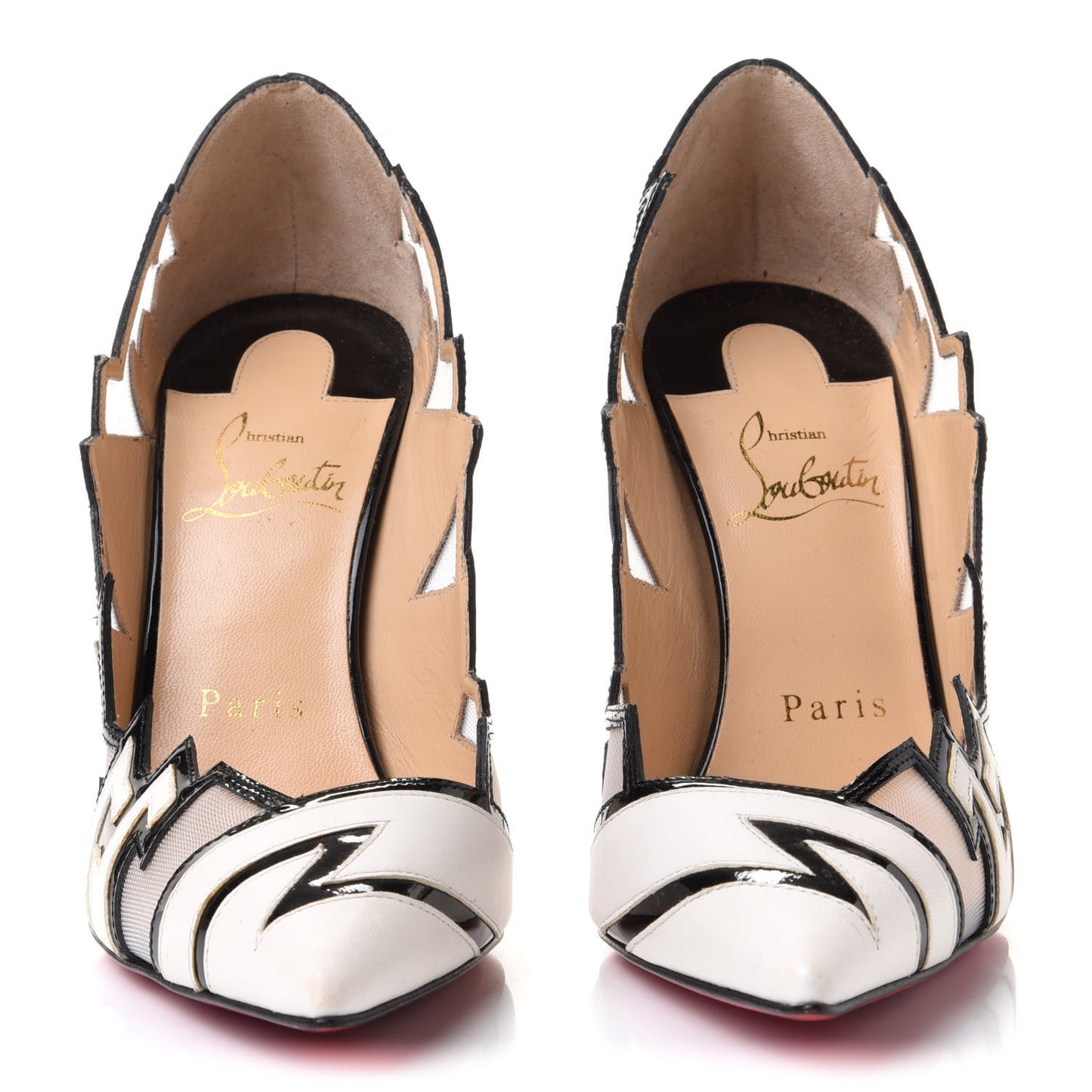 Shiny Nappa Patent Explorete 100 Pumps 36 White Black
