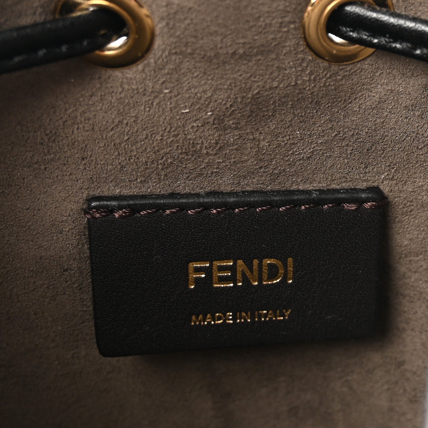 Fendi Vitello Liberty F is Fendi Bi-Color FF 1974 Embossed Mini Mon Tresor Bucket Bag Maya Black 6 of 10