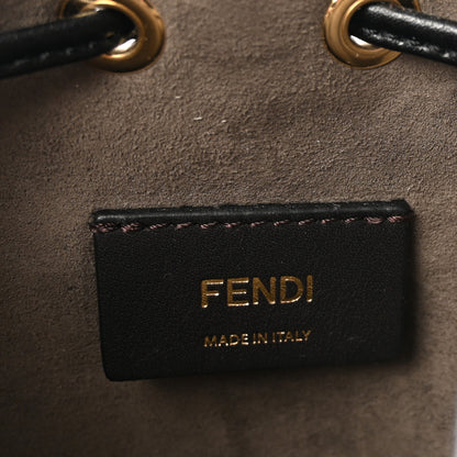 Fendi Vitello Liberty F is Fendi Bi-Color FF 1974 Embossed Mini Mon Tresor Bucket Bag Maya Black 6 of 10