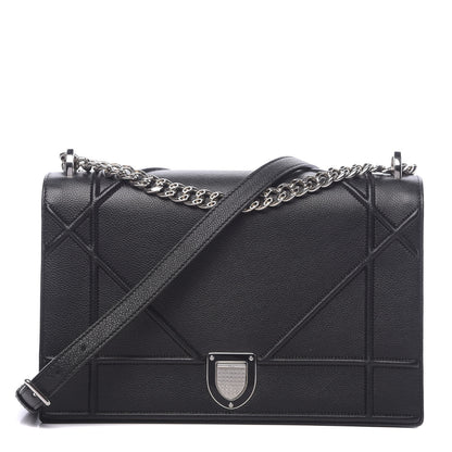 Christian Dior Grained Calfskin Large Diorama Flap Bag Black 1 of 10