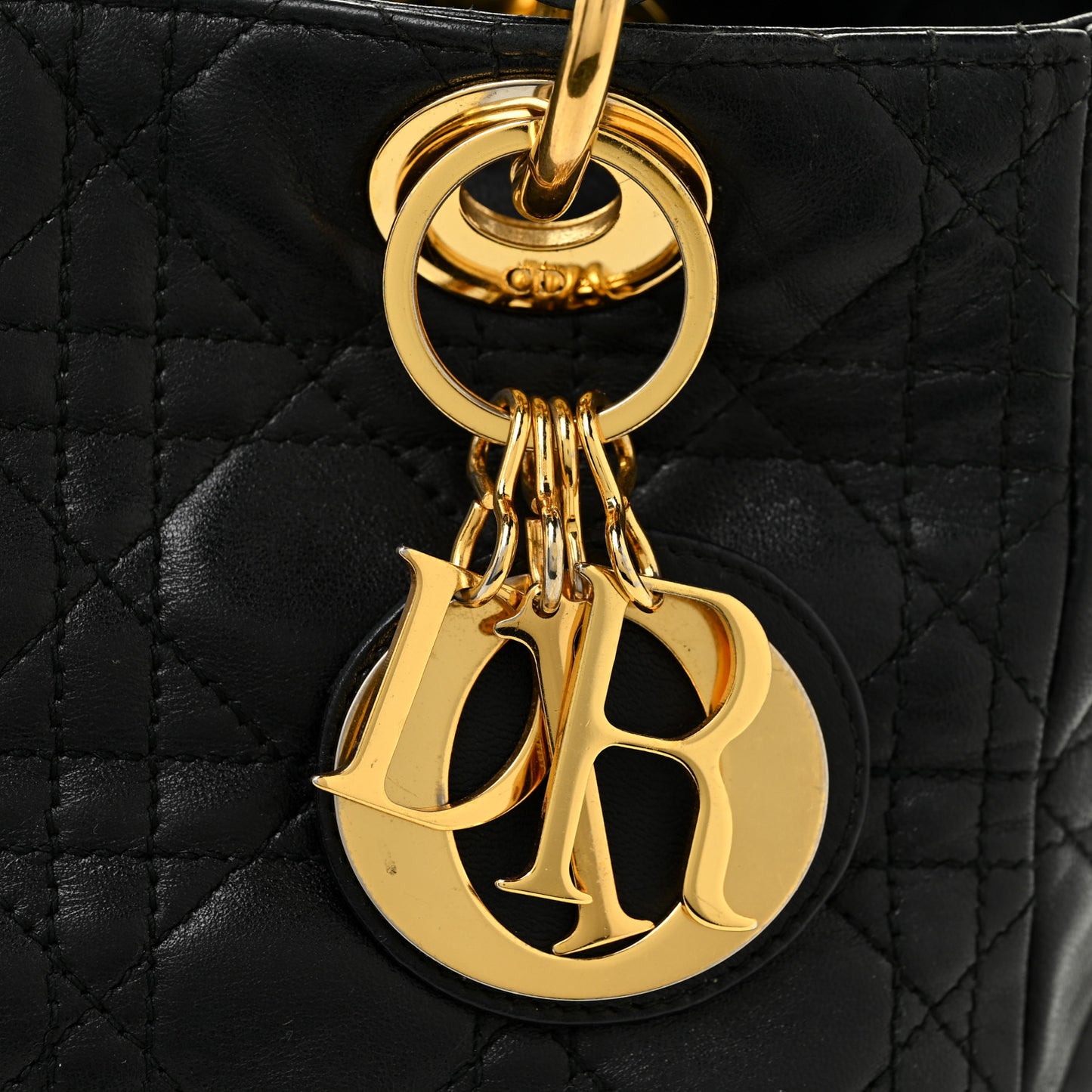 Lambskin Cannage Medium Lady Dior Black