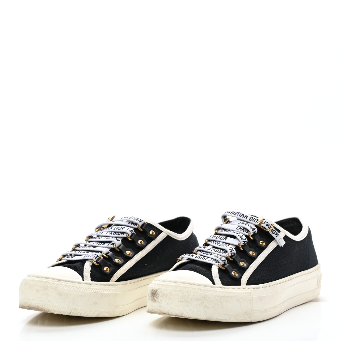 Canvas Walk'N'Dior Low Top Sneakers 37 Black