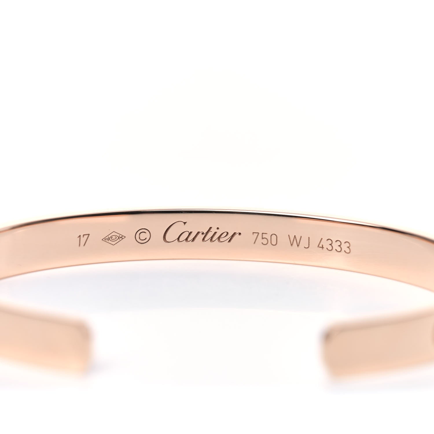 Cartier 18K Pink Gold LOVE Cuff Bracelet 17 4 of 5