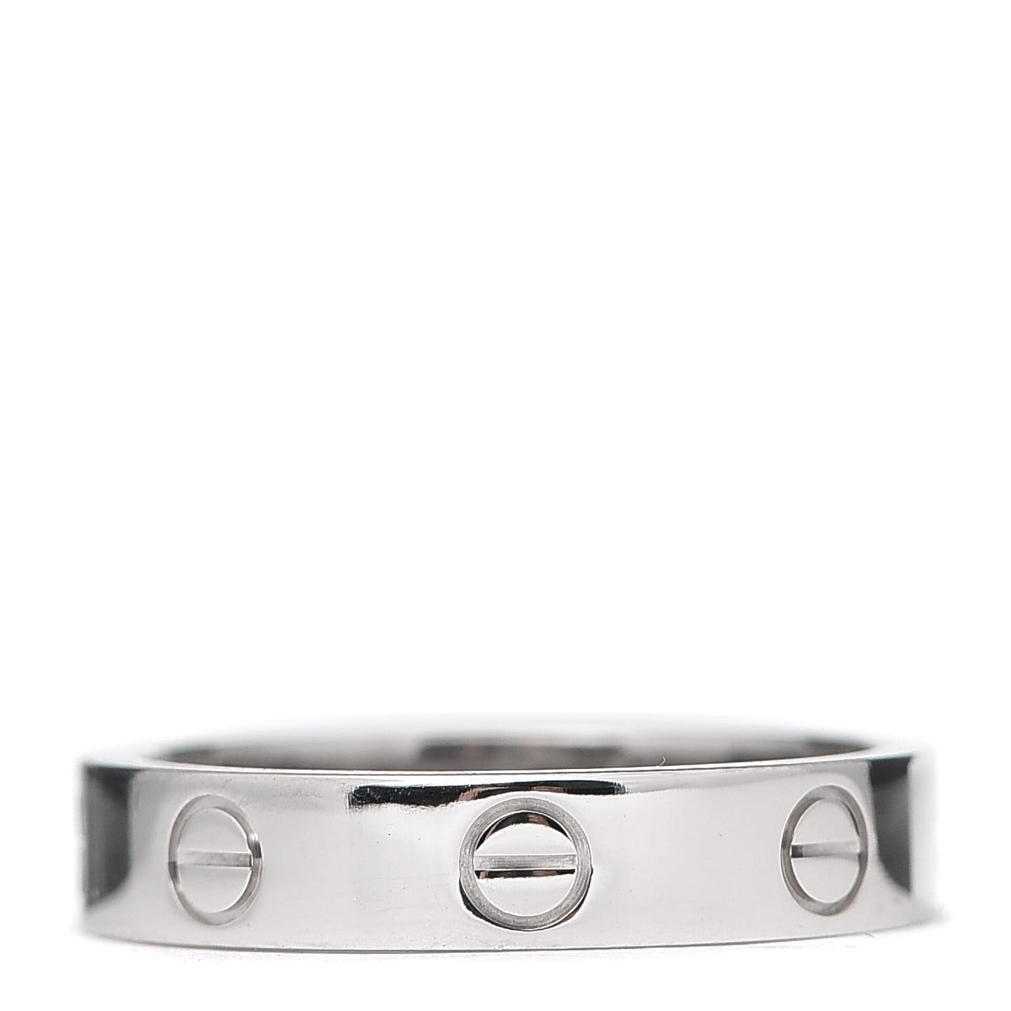 18K White Gold Diamond 4mm LOVE Wedding Band Ring 52 6