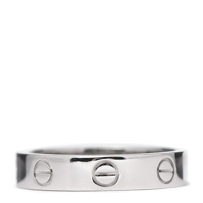 Cartier 18K White Gold Diamond 4mm LOVE Wedding Band Ring 52 6 3 of 4