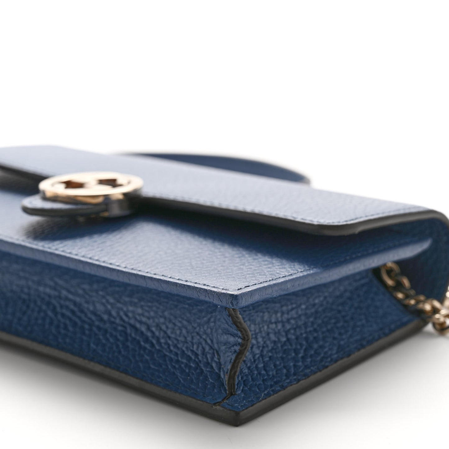 Dollar Calfskin Interlocking G Chain Wallet Caspian