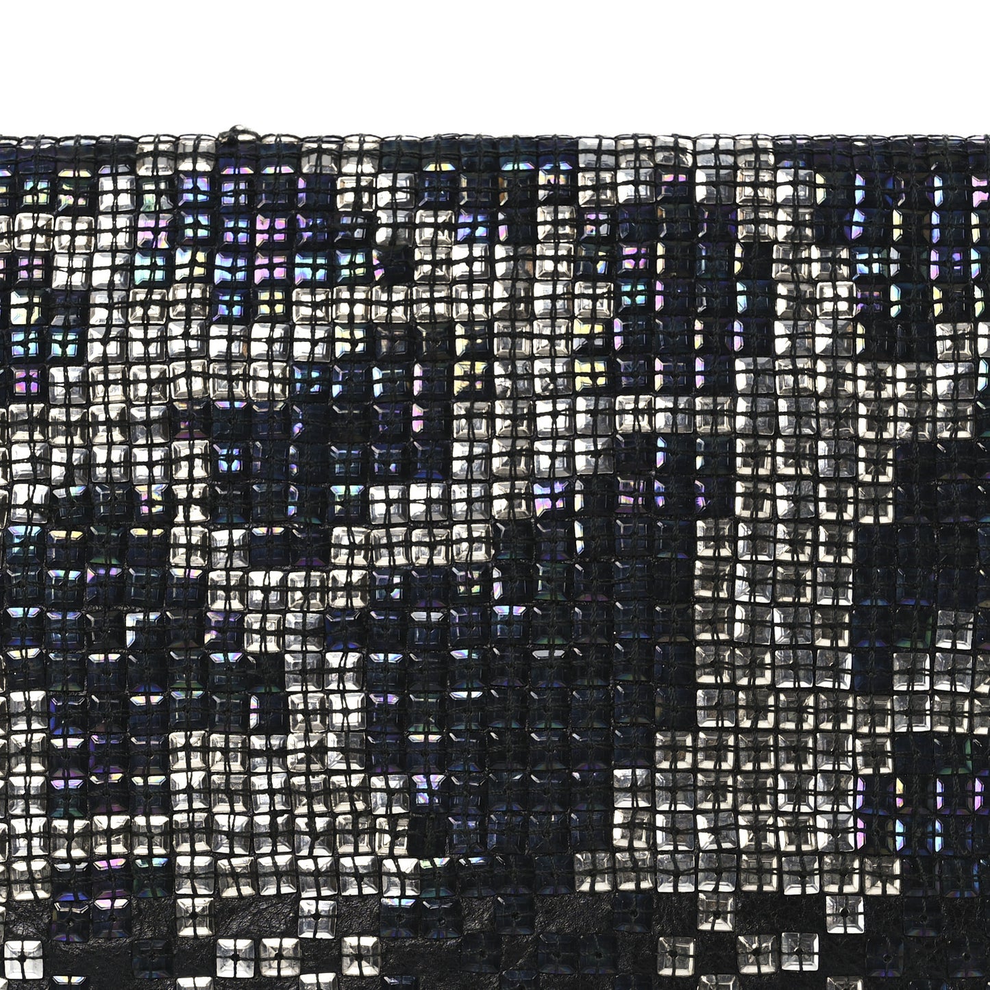 Calfskin Studded Evening Clutch  Black Silver
