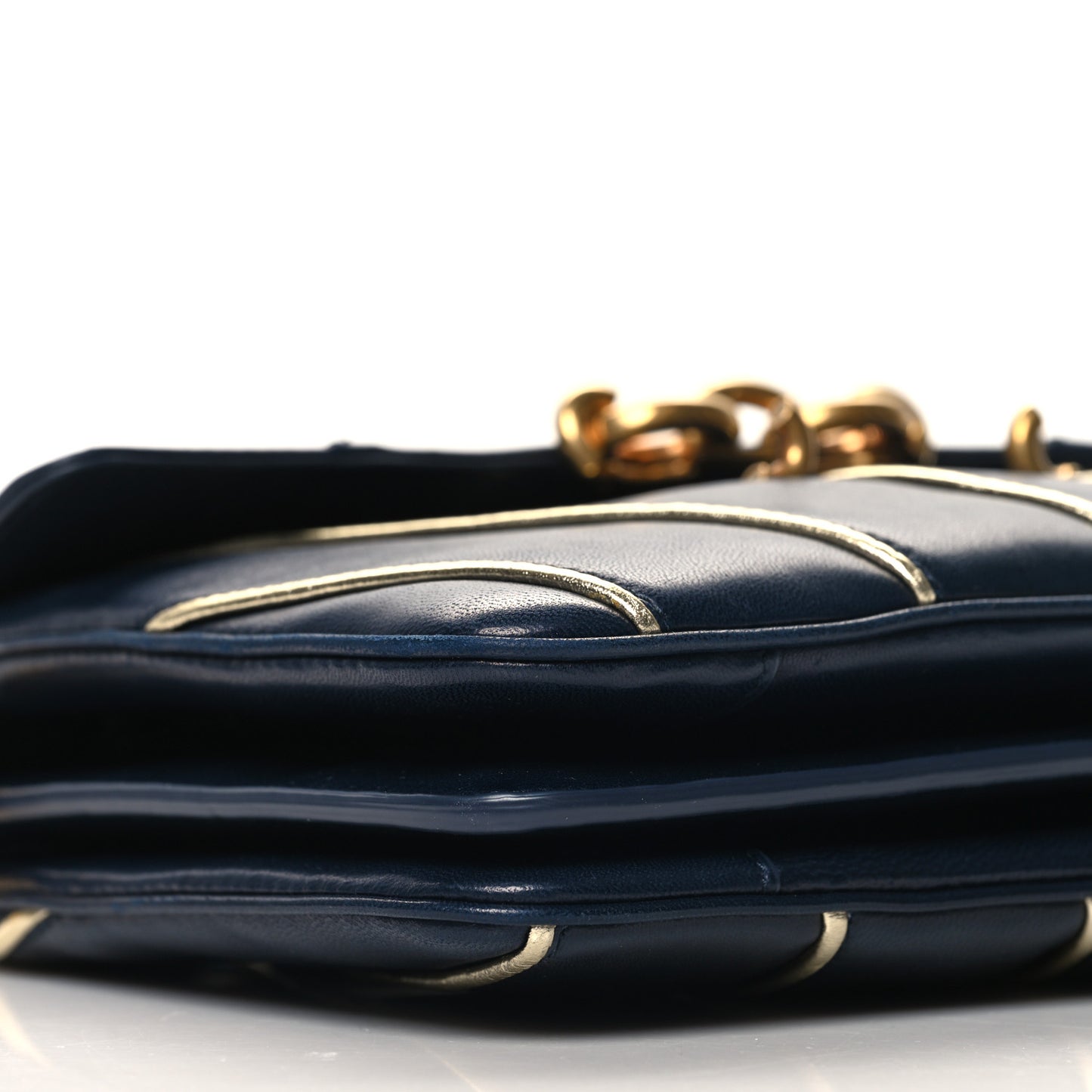 Lambskin Quilted Le Maillon Satchel Marine