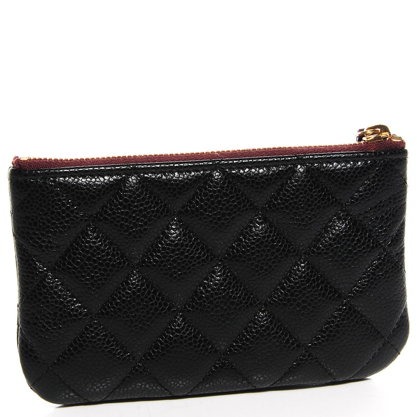 Caviar Quilted Coin Purse Case Black