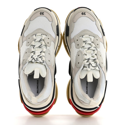 Balenciaga Fabric Mesh Womens Triple S Sneakers 39 Grey Red White 2 of 10