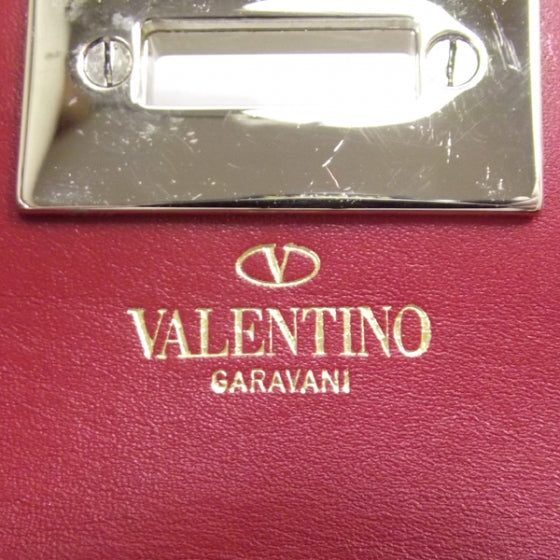 Valentino Garavani Vitello Rockstud Flip Lock Wristlet Pouch Scarlet Red 9 of 13