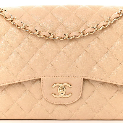 Chanel Iridescent Caviar Quilted Jumbo Double Flap Beige 8 of 10