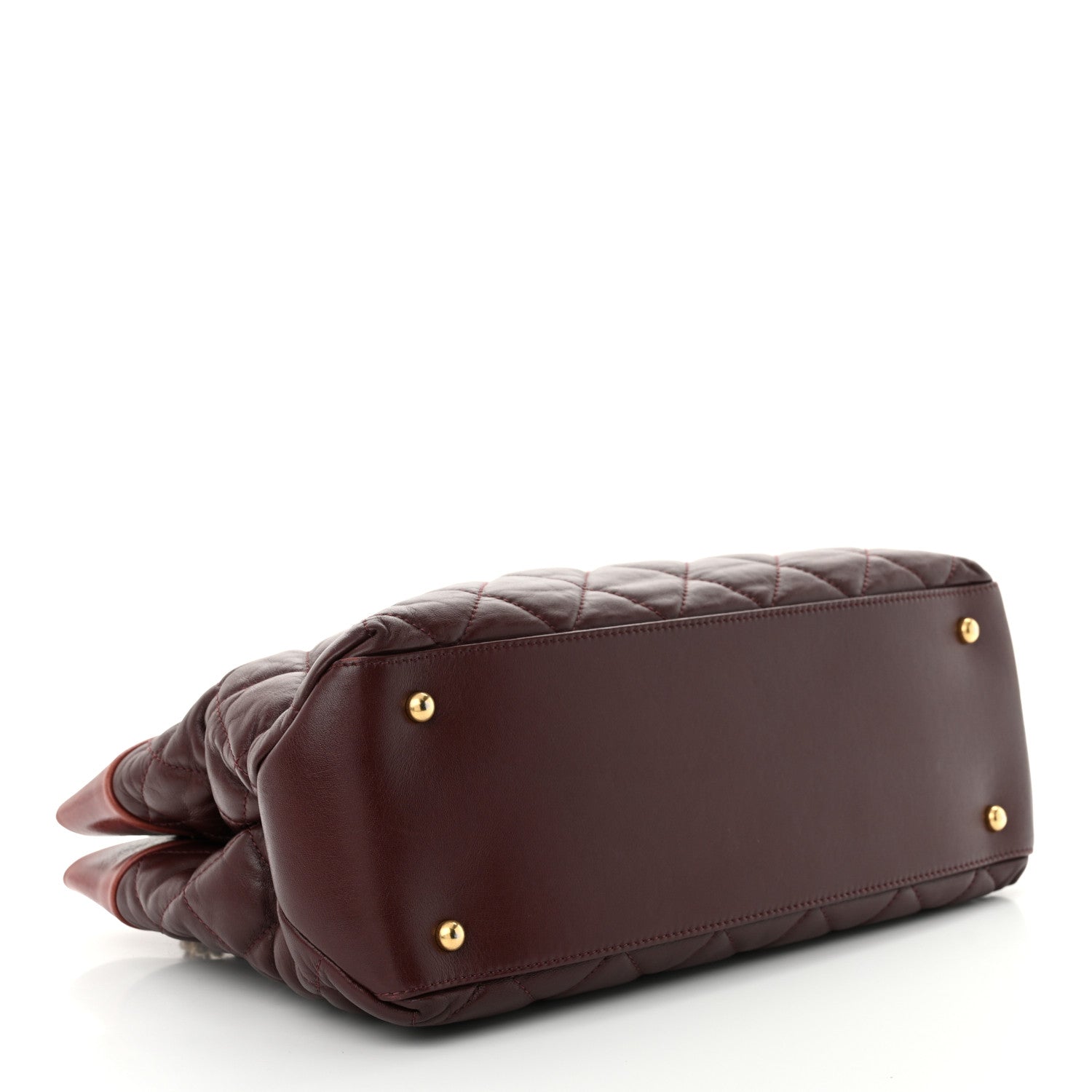 Chanel Calfskin Quilted Medium Soft Elegance Tote Burgundy 4 of 10