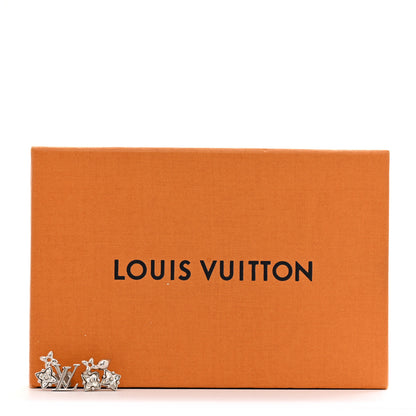 Louis Vuitton Metal Crystal LV Flower Earrings Silver 7 of 7