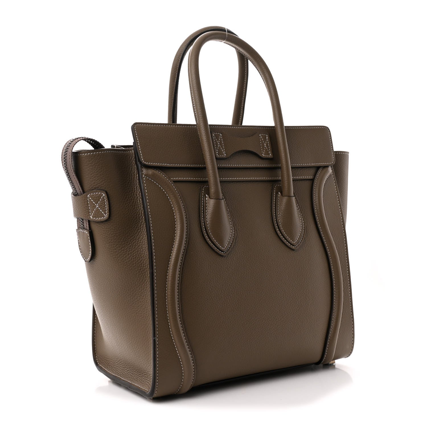 Celine Drummed Calfskin Micro Luggage Souris 3 of 10