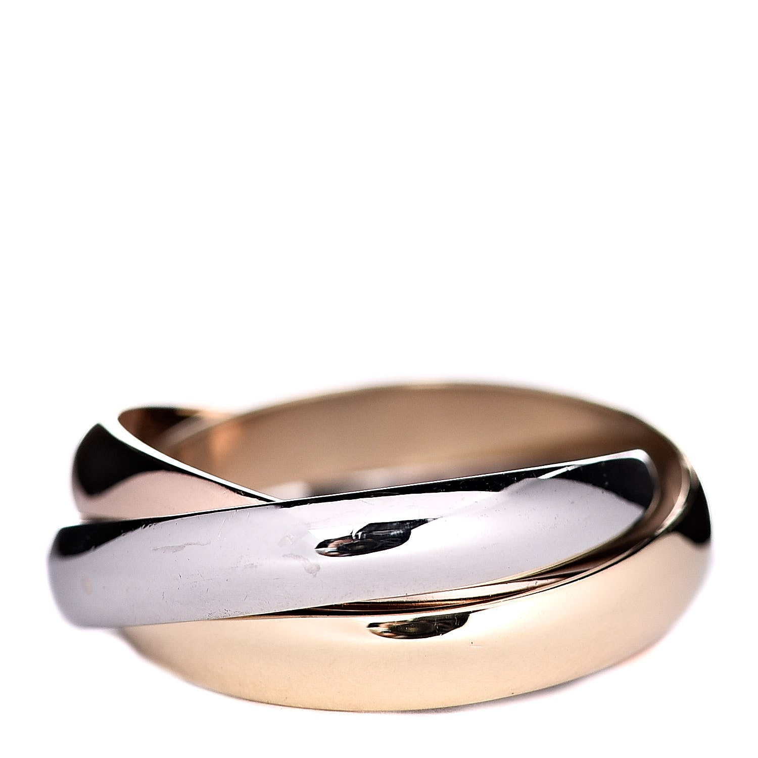 Cartier 18K Pink Yellow White Gold Classic Les Must De Trinity Ring 51 5.75 3 of 5
