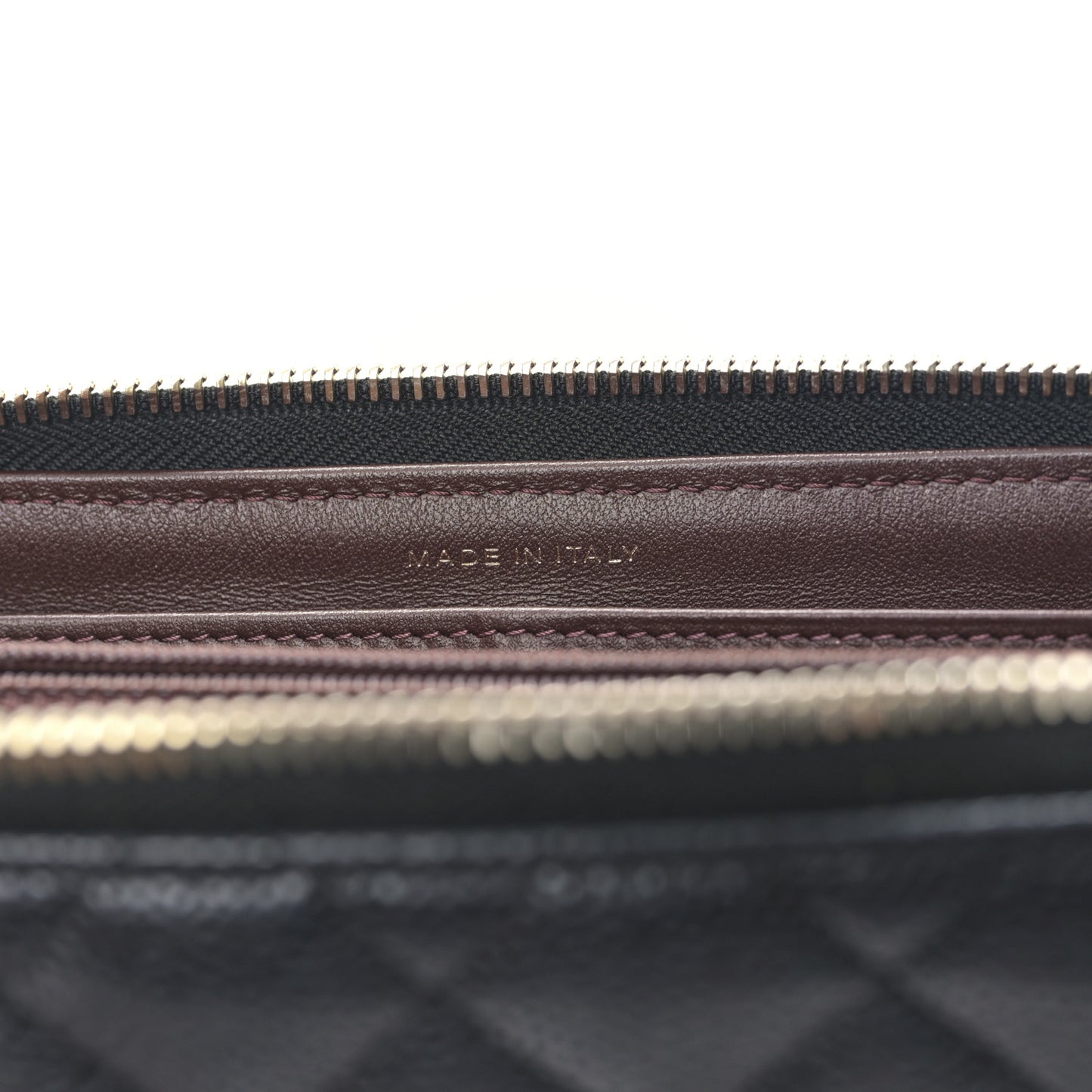 Caviar Quilted Zip Around Clutch Wallet Black