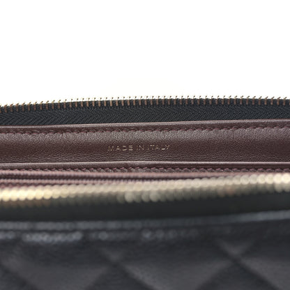 Chanel Caviar Quilted Zip Around Clutch Wallet Black 7 of 11