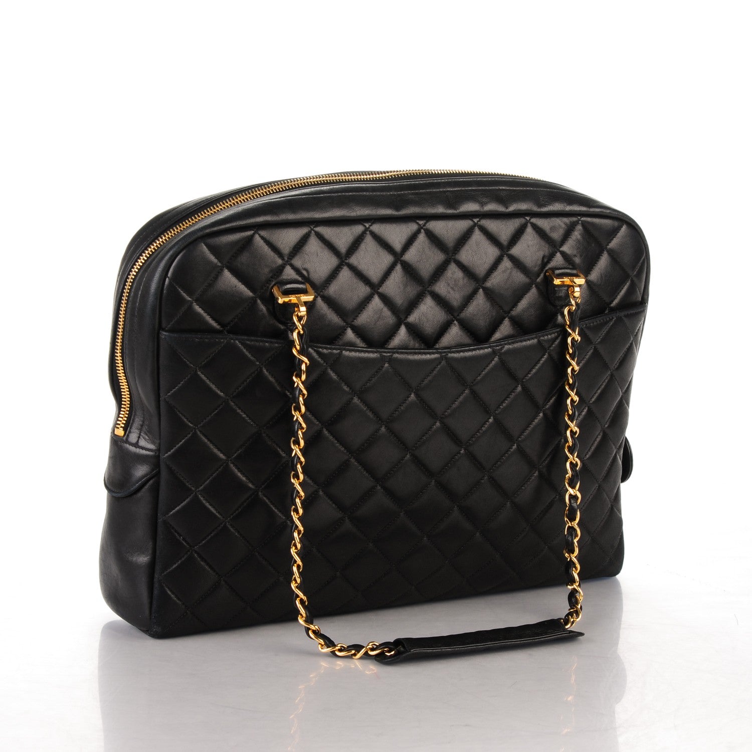 Chanel Lambskin Quilted Camera Case Black 3 of 9