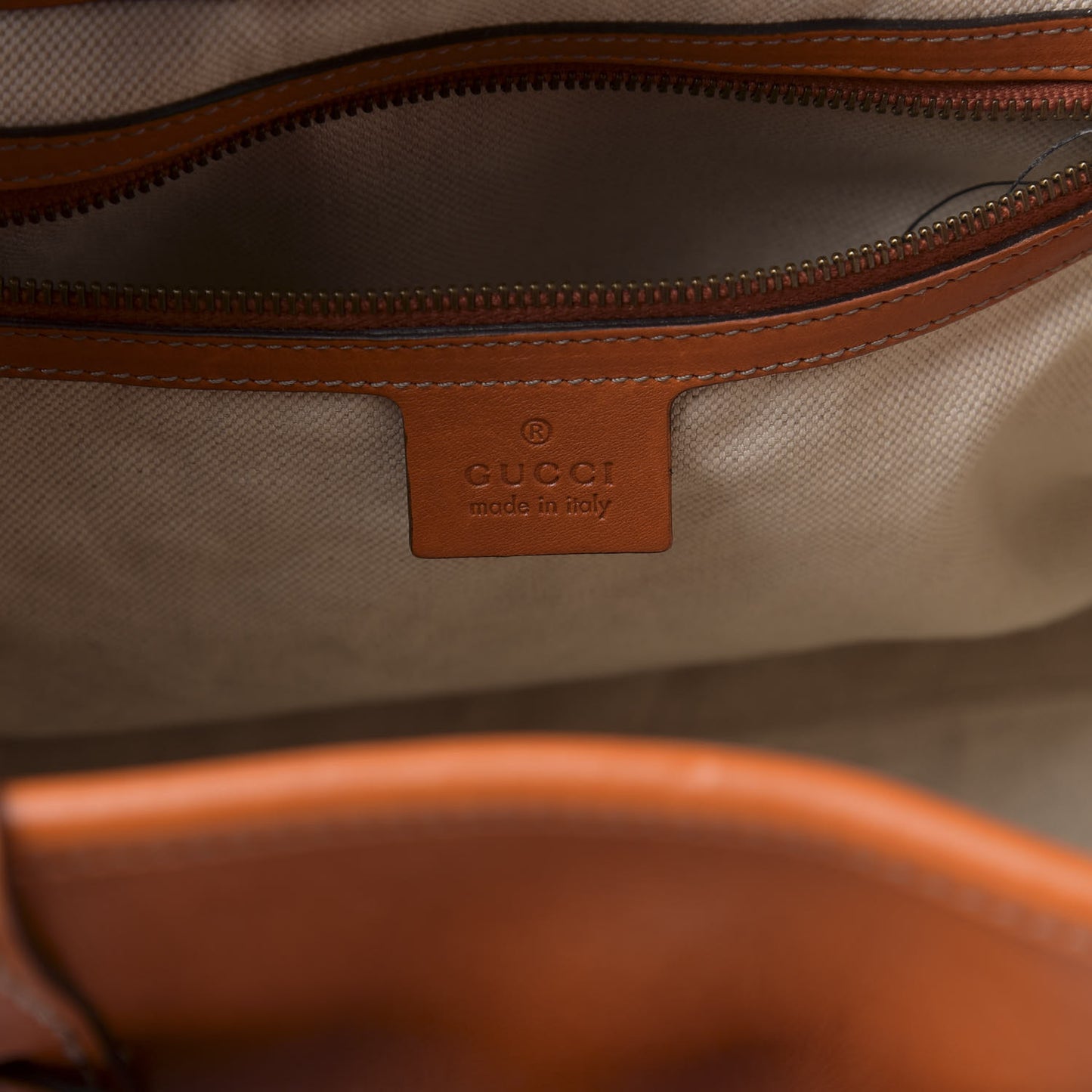 Calfskin Medium GG Running Tote Orange