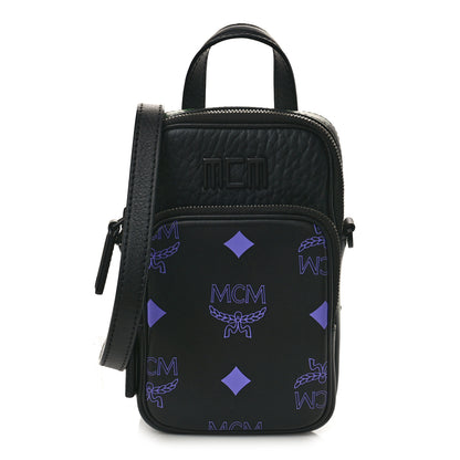 MCM Calfskin Color Splash Mini Crossbody Black Purple Green 1 of 8