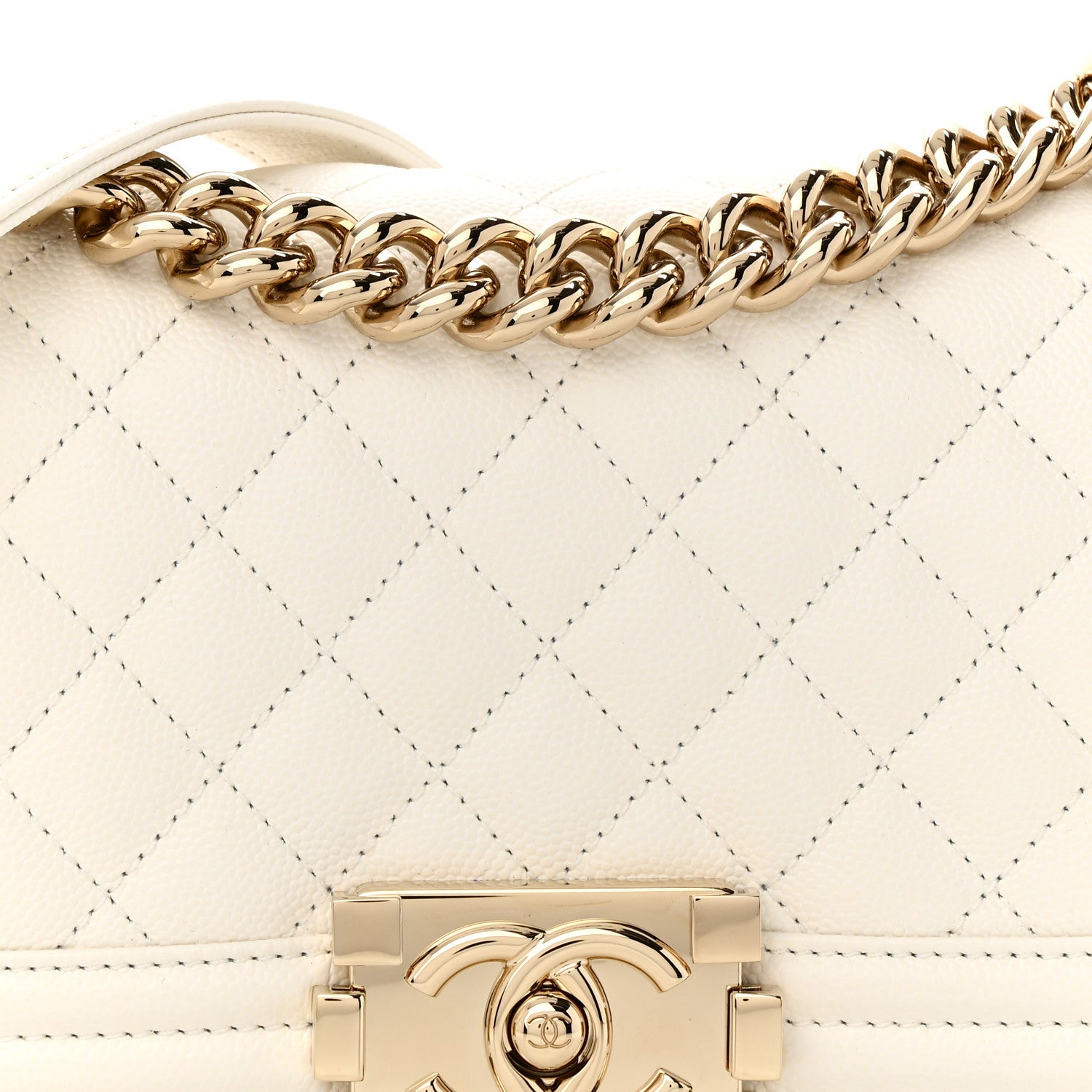 Chanel Caviar Quilted Small Boy Flap White 8 of 11