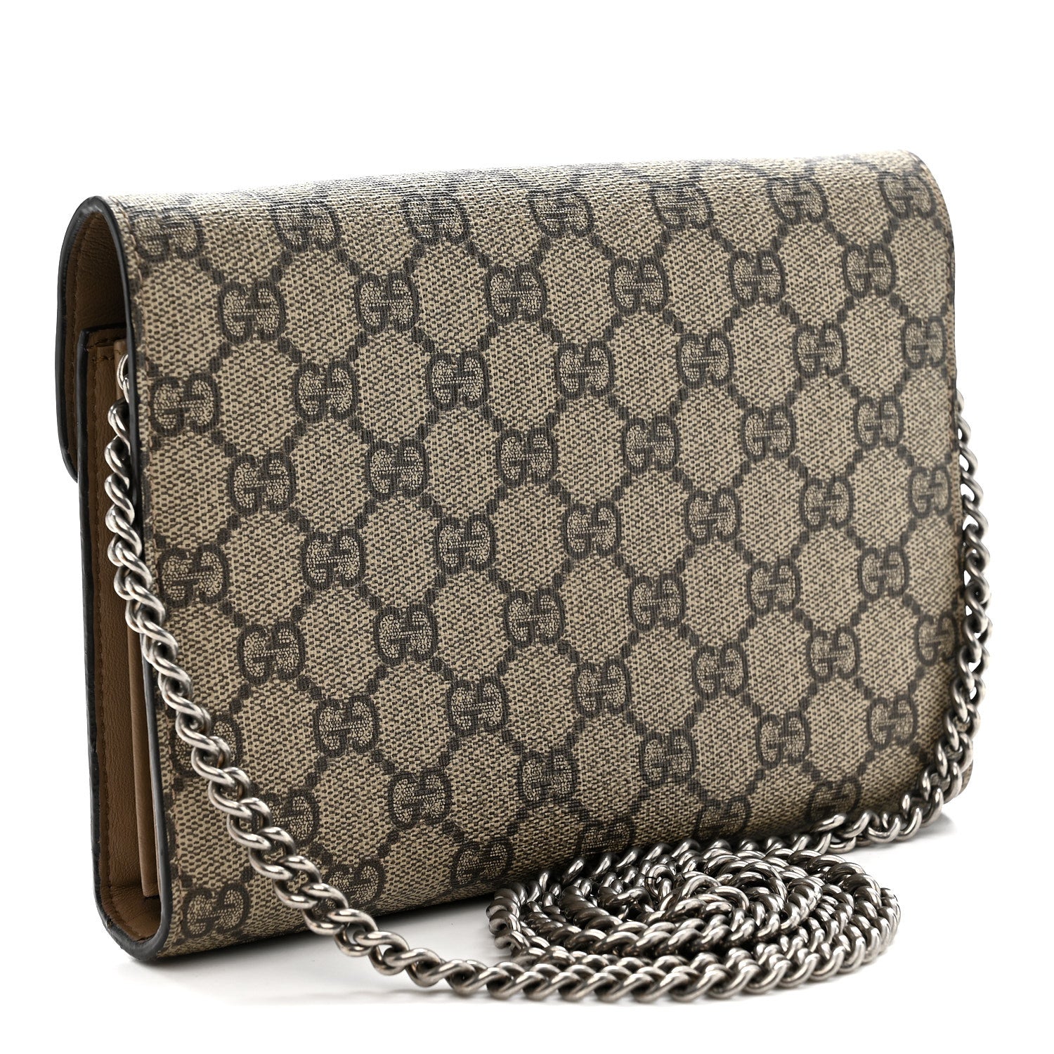 Gucci GG Supreme Monogram Mini Dionysus Chain Wallet Beige Taupe 3 of 15