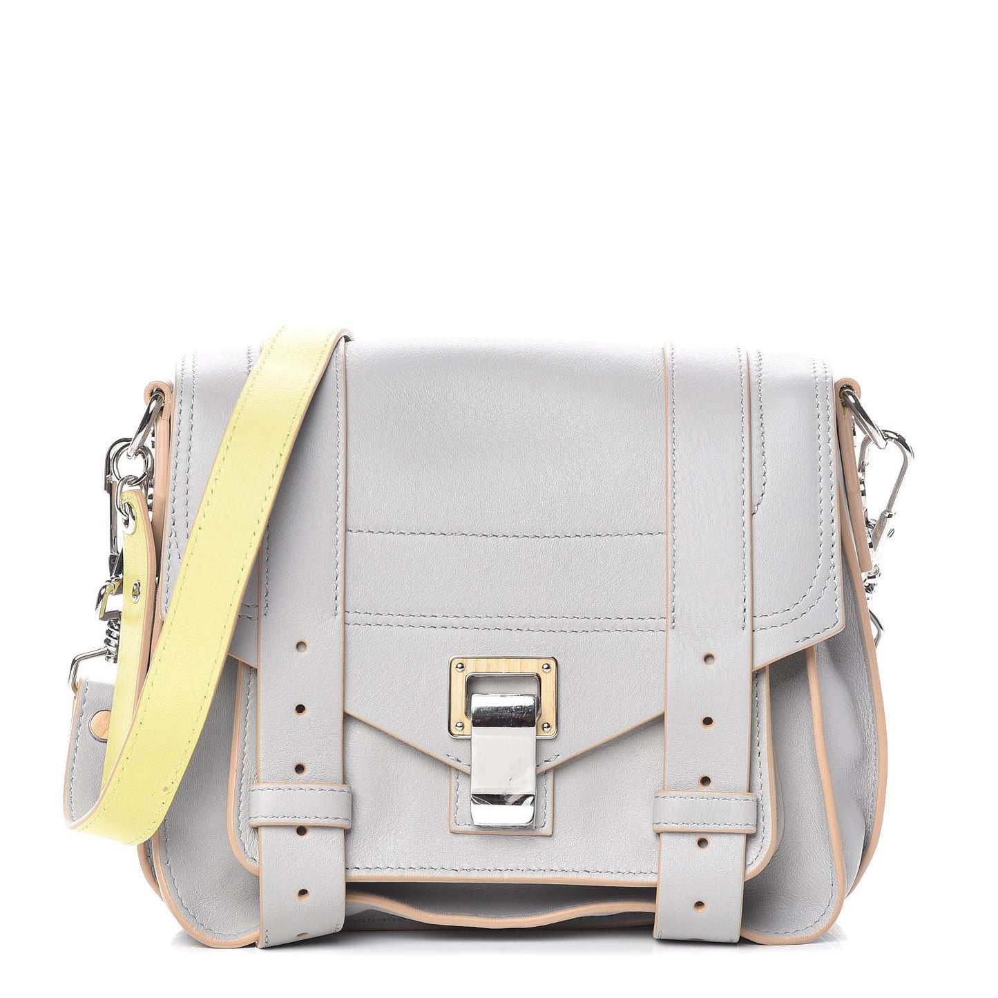 Lambskin PS1 Mini Pouch Messenger Gray Banana